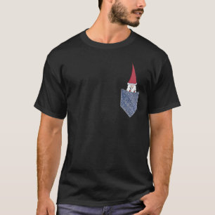 Niedliches Gnome in Pocke Vintag Gnome Weihnachten T-Shirt