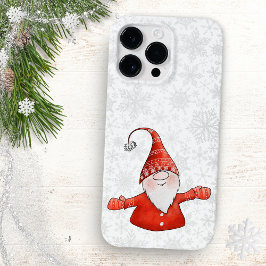 Niedliches Gnome in Roten Weihnachtsschneeflocken Case-Mate iPhone 14 Pro Max Hülle