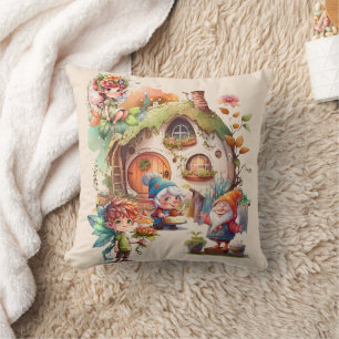 Niedliches Gnome und Fairy Throw Kissen Wonderla