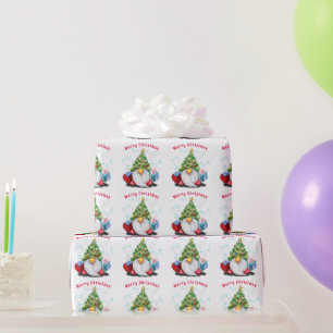 Niedliches Gnome Weihnachtswrapper Geschenkpapier