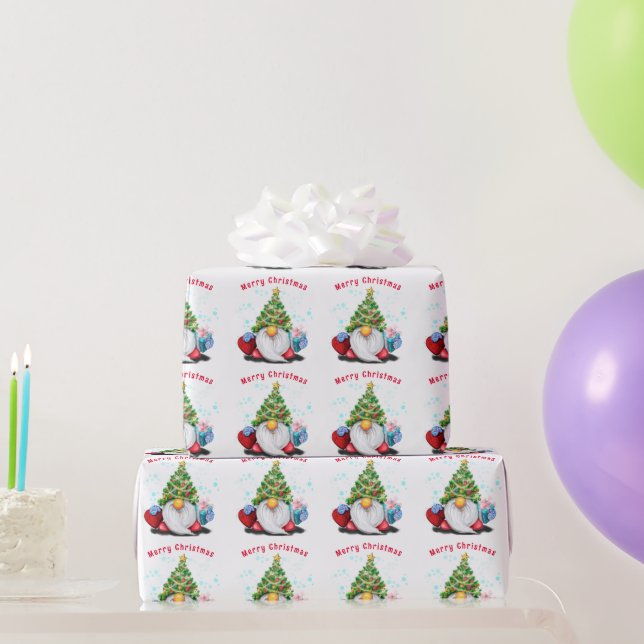 Niedliches Gnome Weihnachtswrapper Geschenkpapier (Partygeschenke)