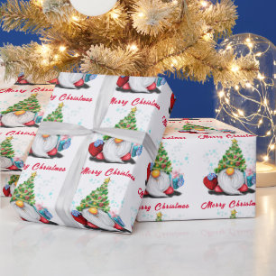 Niedliches Gnome Weihnachtswrapper Geschenkpapier