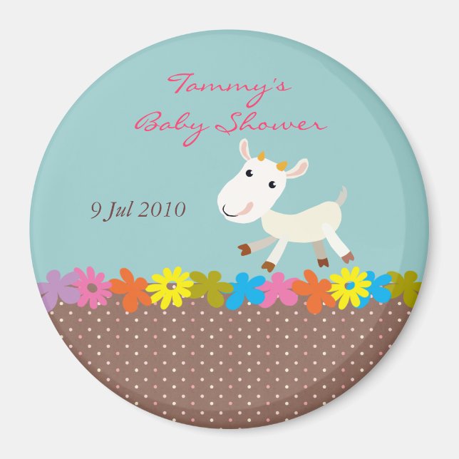 Niedliches Goat Baby Shower Magnet - individuell a (Vorne)