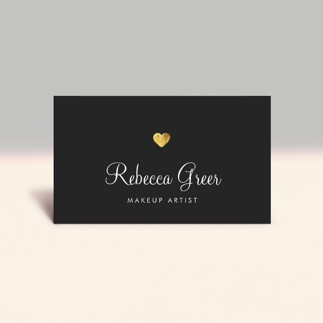 Niedliches Gold Heart Black Beauty Consultant Visitenkarte (Von Creator hochgeladen)