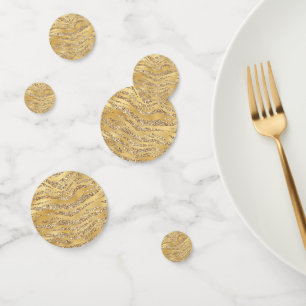 Niedliches Gold Tiger Skin Print Patches Konfetti
