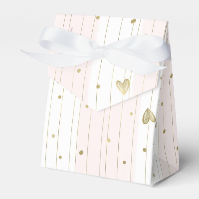 Niedliches Gold und rosa Herzen Geschenkschachtel (Vorderseite)