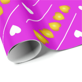 Niedliches Gold und Weiße Herzen auf Rosa oder Ihr Geschenkpapier