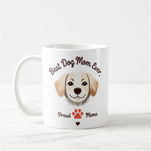 Niedliches Golden Dog Face Geschenk für stolze Mam Kaffeetasse