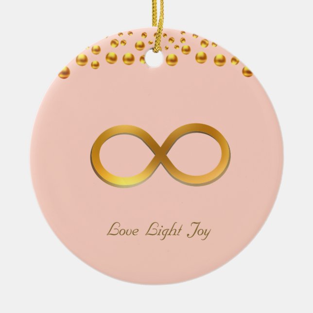Niedliches Golden Infinity Symbol Keramik Ornament (Vorne)