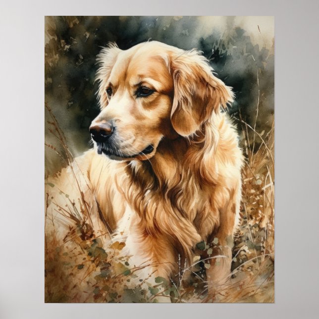 Niedliches Golden Retriever Dock Art Print Poster (Vorne)