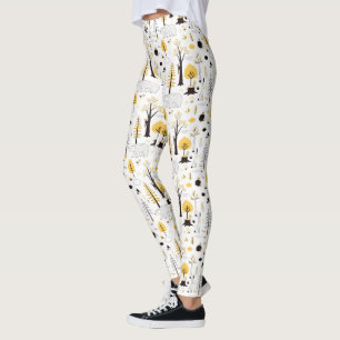 Niedliches Golden Woods Scene Muster Leggings