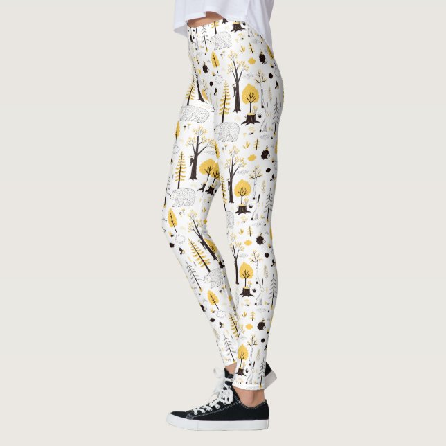 Niedliches Golden Woods Scene Muster Leggings (Links)