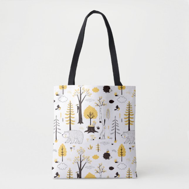 Niedliches Golden Woods Scene Muster Tasche (Vorderseite)
