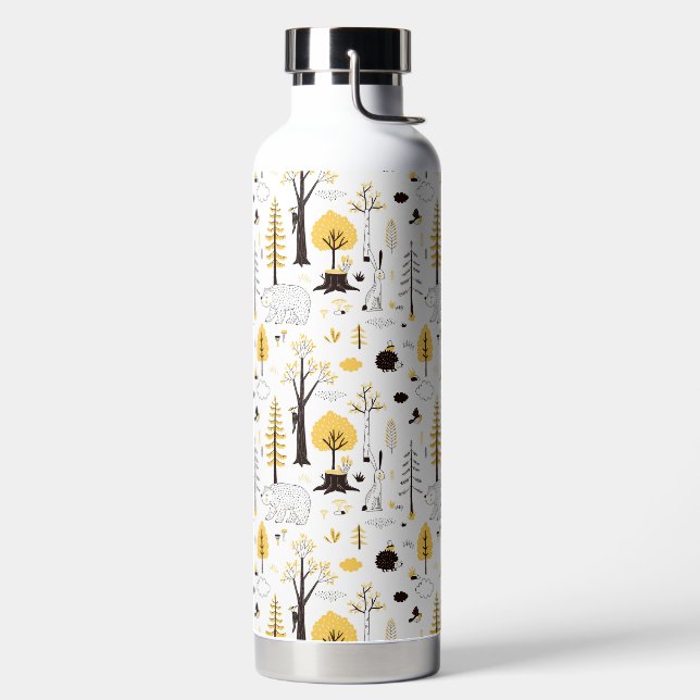 Niedliches Golden Woods Scene Muster Trinkflasche (links)