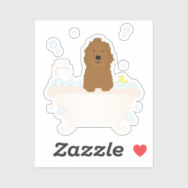 Niedliches Goldendoodle-Blase-Bad Aufkleber