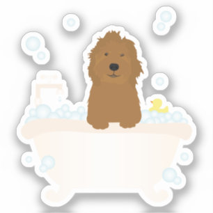 Niedliches Goldendoodle-Blase-Bad Aufkleber