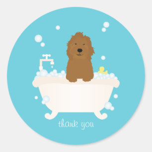 Niedliches Goldendoodle-Blase-Bad Runder Aufkleber