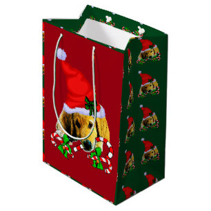 Niedliches goldener Retriever-Welpen-Weihnachten Mittlere Geschenktüte