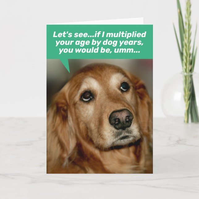 Niedliches Goldenes Retriever-Multiplikationsalter Karte (Vorderseite)