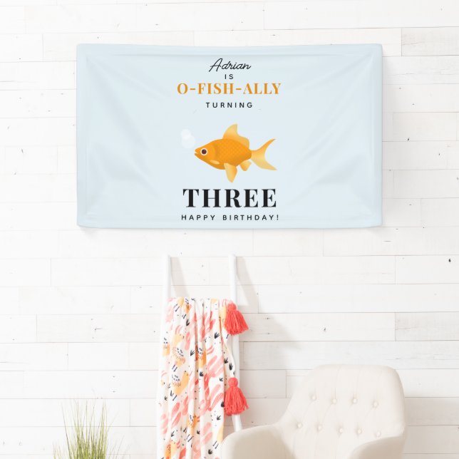 Niedliches Goldfish Kindergeburtstag Party Banner (Insitu)