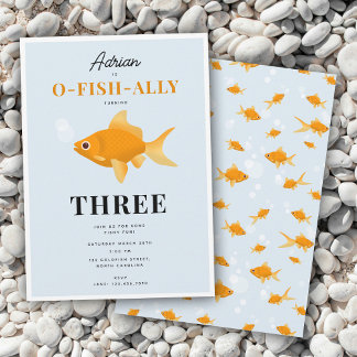 Niedliches Goldfish Kindergeburtstag Party Einladung
