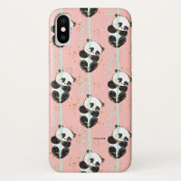 Niedliches GoldGlitzer Kawaii Panda-Muster