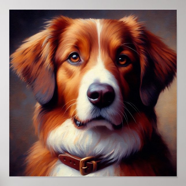 Niedliches Goldhundeposter Poster (Vorne)