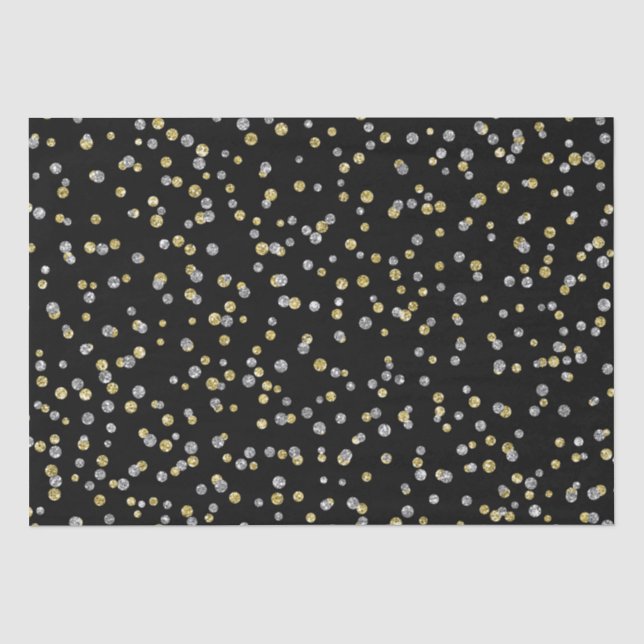niedliches Goldsilber-Punktmuster Neujahr Seidenpapier (Vorderseite)
