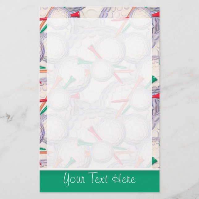 Niedliches Golf Balls & T-Shirts Muster Briefpapier (Vorderseite)