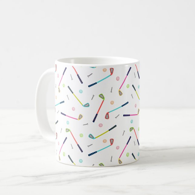 Niedliches Golf Player-Muster - Frauen Kaffeetasse (Vorderseite Links)