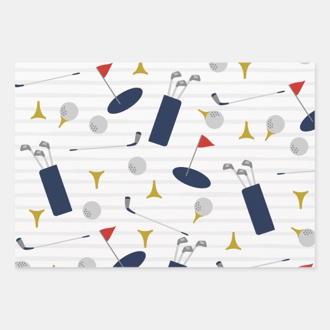 Niedliches Golfpapier Geschenkpapier Set (Vorderseite)