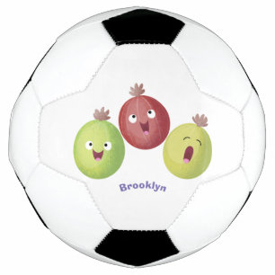 Niedliches Gooseberry-Trio mit Cartoon Fußball