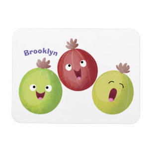 Niedliches Gooseberry-Trio mit Cartoon Magnet