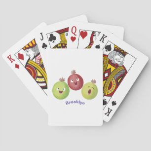 Niedliches Gooseberry-Trio mit Cartoon Spielkarten