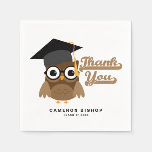 Niedliches Graduate Owl mit Brillen Graduation Par Serviette