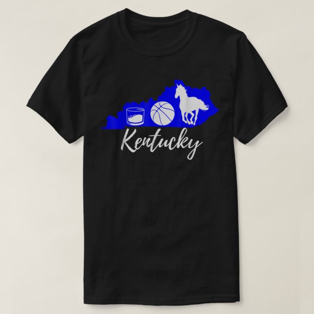 Niedliches grafisches Bourbon Basketball Pferd Ken T-Shirt (Design vorne)