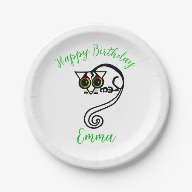 Niedliches grafisches POSSUM - Happy Birthday- Par Pappteller (Vorderseite)