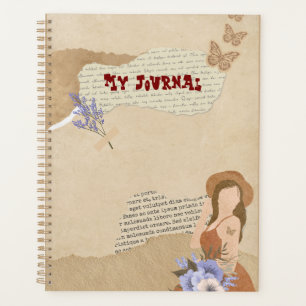 Niedliches Grau, Blume, Schmetterling und Text Planer