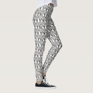 Niedliches Grau des Winterpenguins-Entwurfs- Leggings