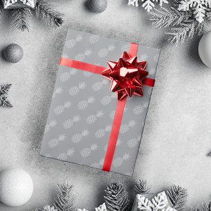Niedliches Graue Ananas Urlaubsmuster Geschenkpapier