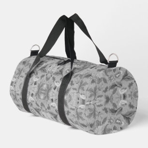 Niedliches, graues Blumenmuster Duffle Bag