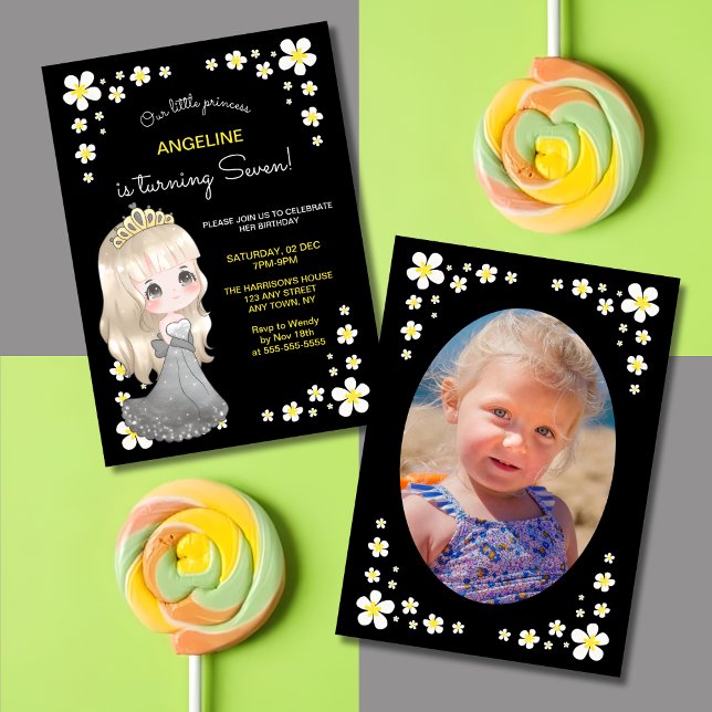 Niedliches graues Dress Princess Blumengebirge Fot Einladung (Von Creator hochgeladen)