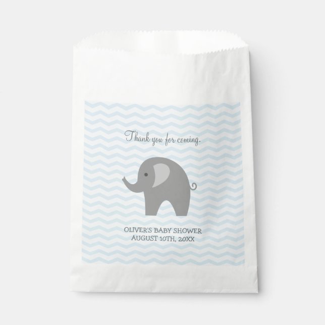 Niedliches graues Elefant Baby Duschpapier Gefältb Geschenktütchen (Vorderseite)