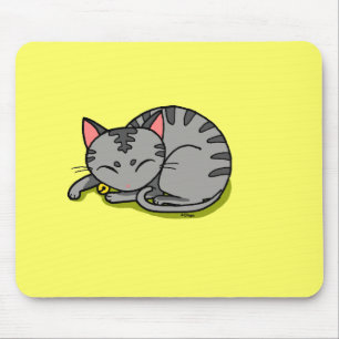 Niedliches graues Katzenschlafen Mousepad