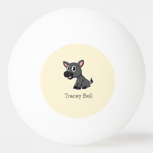 Niedliches graues kleines Esel-Creme Tischtennisball