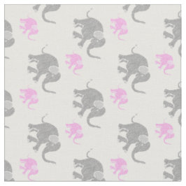 Niedliches graues und rosa Baby-Elefant-Muster Stoff