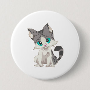 NIEDLICHES Graugrauen und KLEINE KÜCHE MIT BLAUEN Button