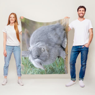 Niedliches Graukaninchen Fleecedecke