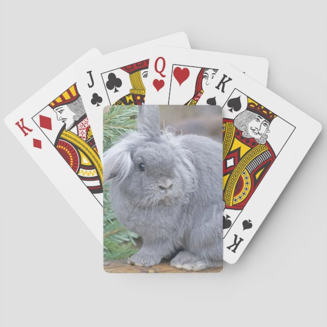 Niedliches Graukaninchen Spielkarten (Rückseite)