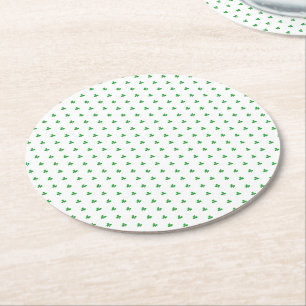 Niedliches Green Clover Kleeblatt Muster modern el Runder Pappuntersetzer